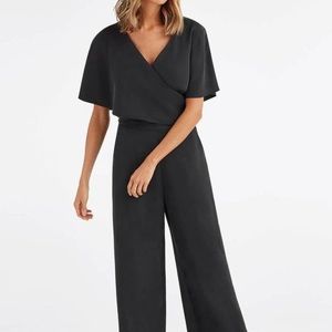 Vetta Cape Jumpsuit in washed black size 4